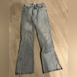 3 for $10 -H&M Women's Straight Leg Jeans - Light Blue side slit Y2K
